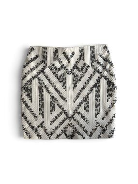 EXPRESS Mini Skirt Women’s Small White Silver Sequin Festival Boho Flapper 20’s